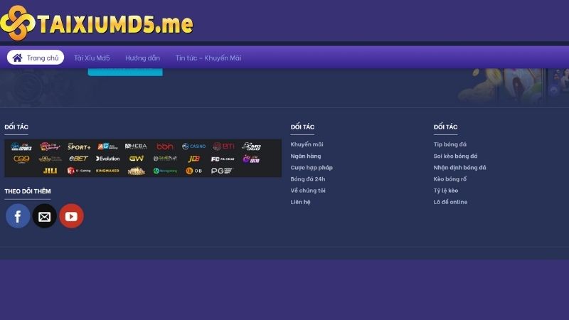 Taixiumd5.me hợp tác với những đối tác uy tín nhất trên thị trường cá cược trực tuyến 
