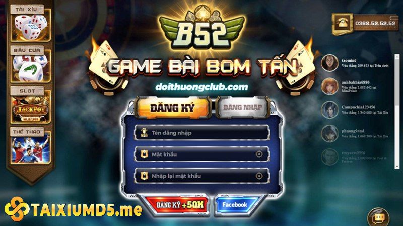 B52 Club là cổng game tài xỉu quốc tế bom tấn