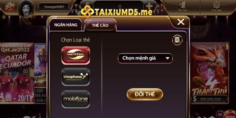 Game Tài Xỉu đổi thẻ cào tại Sunwin chỉ mất 30s để hoàn tất giao dịch