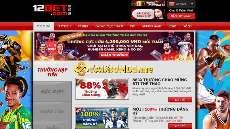 12BET có mối quan hệ đối tác chặt chẽ với hàng loạt nhà phát hành game uy tín