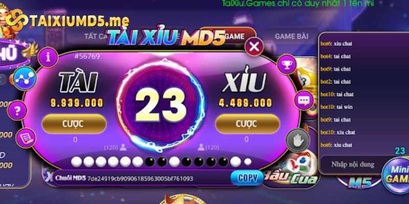 Quy tắc đặt cược game bài tài xỉu MD5